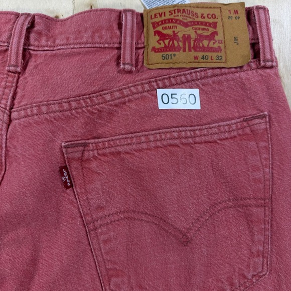 Levi's Other - Levis 501 Original White Oak Cone Denim Jeans Red W40 L32 Mens Straight Leg